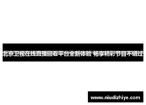北京卫视在线直播回看平台全新体验 畅享精彩节目不错过